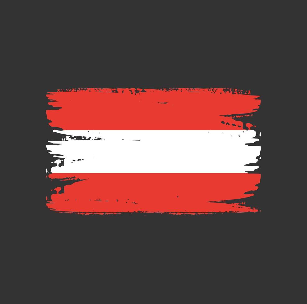 Flagge von Österreich mit Pinselstil vektor