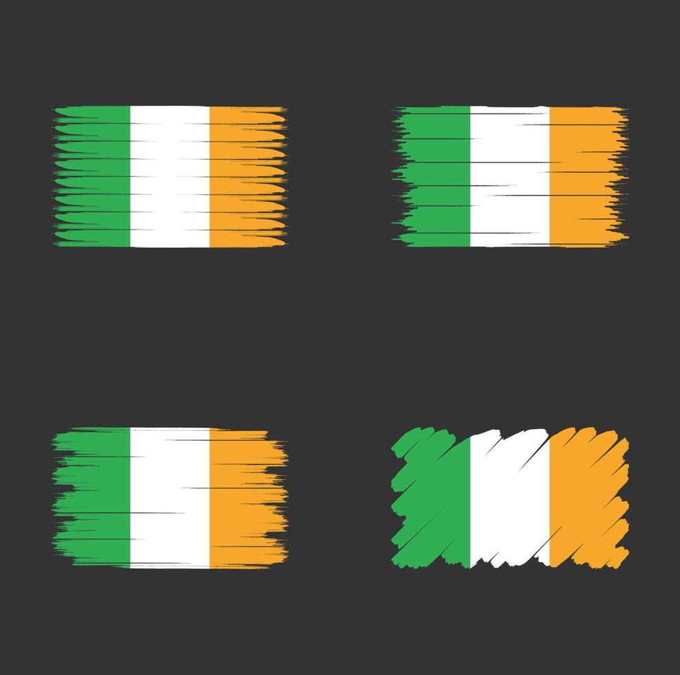 Sammlung Flagge von Irland vektor
