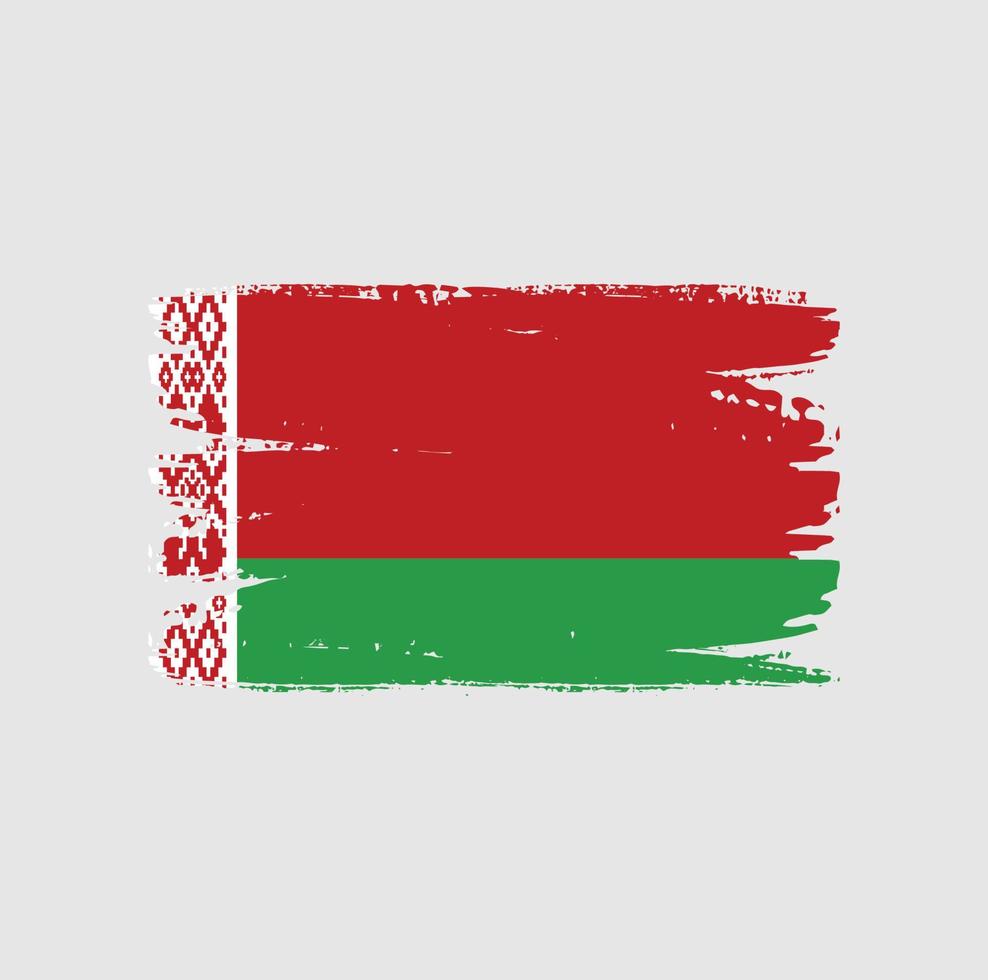 Vitrysslands flagga med borste stil vektor