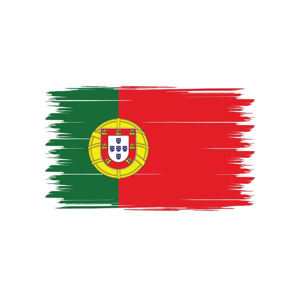 Portugal-Flaggenvektor mit Aquarellpinselart vektor