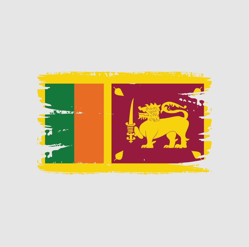 Flagge von Sri Lanka mit Pinselstil vektor