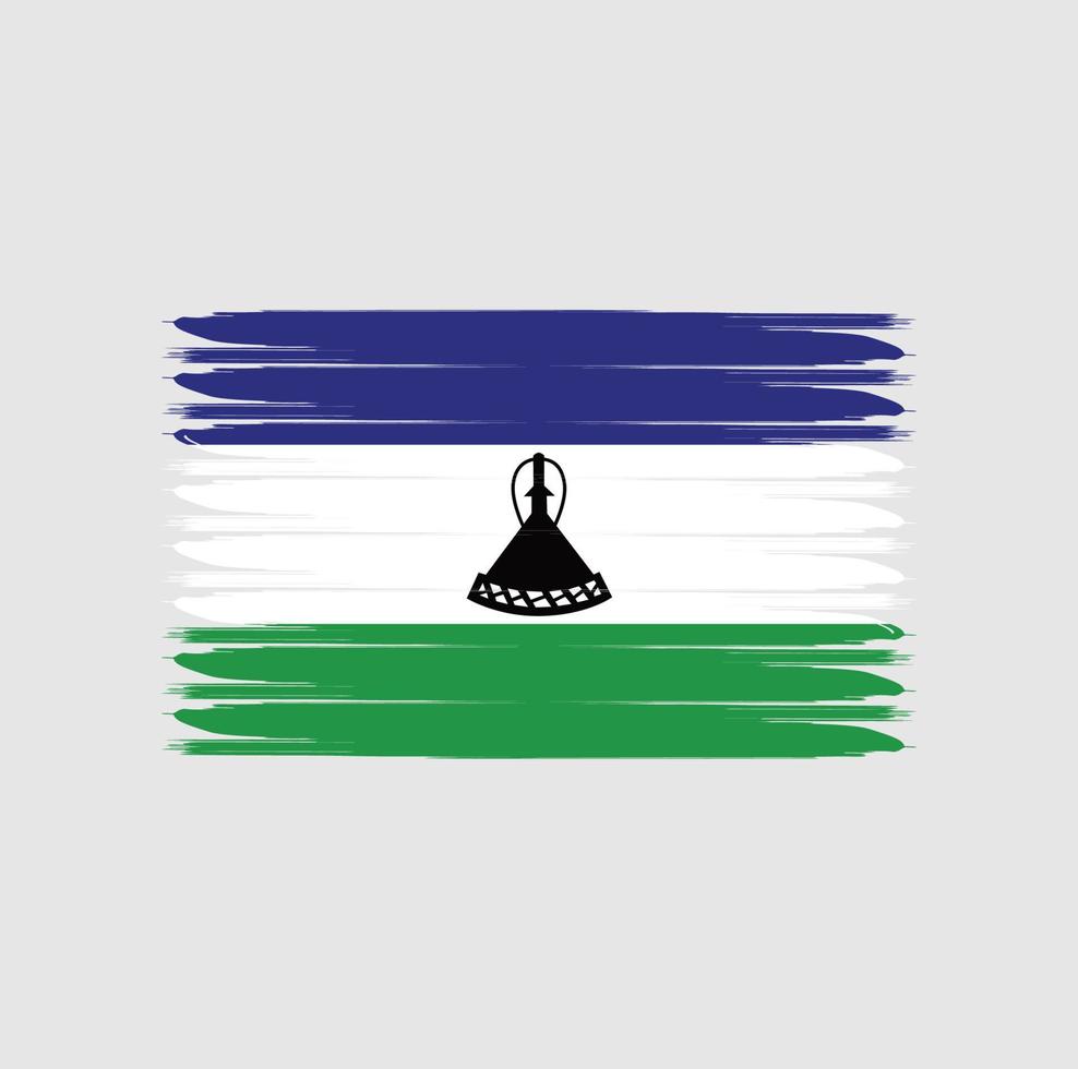 flagga av lesotho med grunge stil vektor