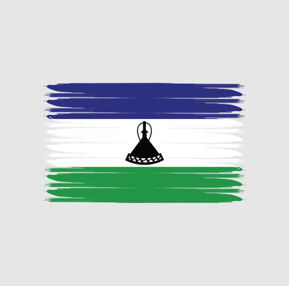 Flagge von Lesotho mit Grunge-Stil vektor