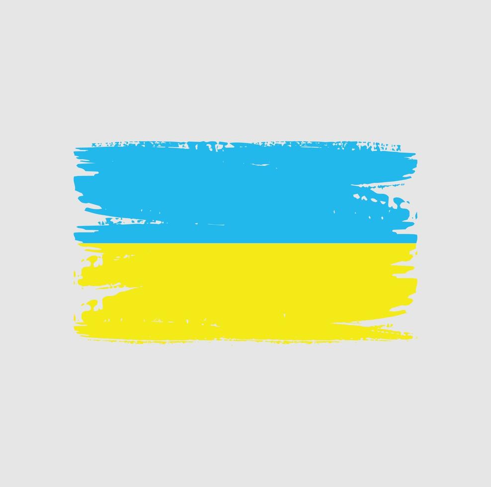 Ukrainas flagga med borste stil vektor