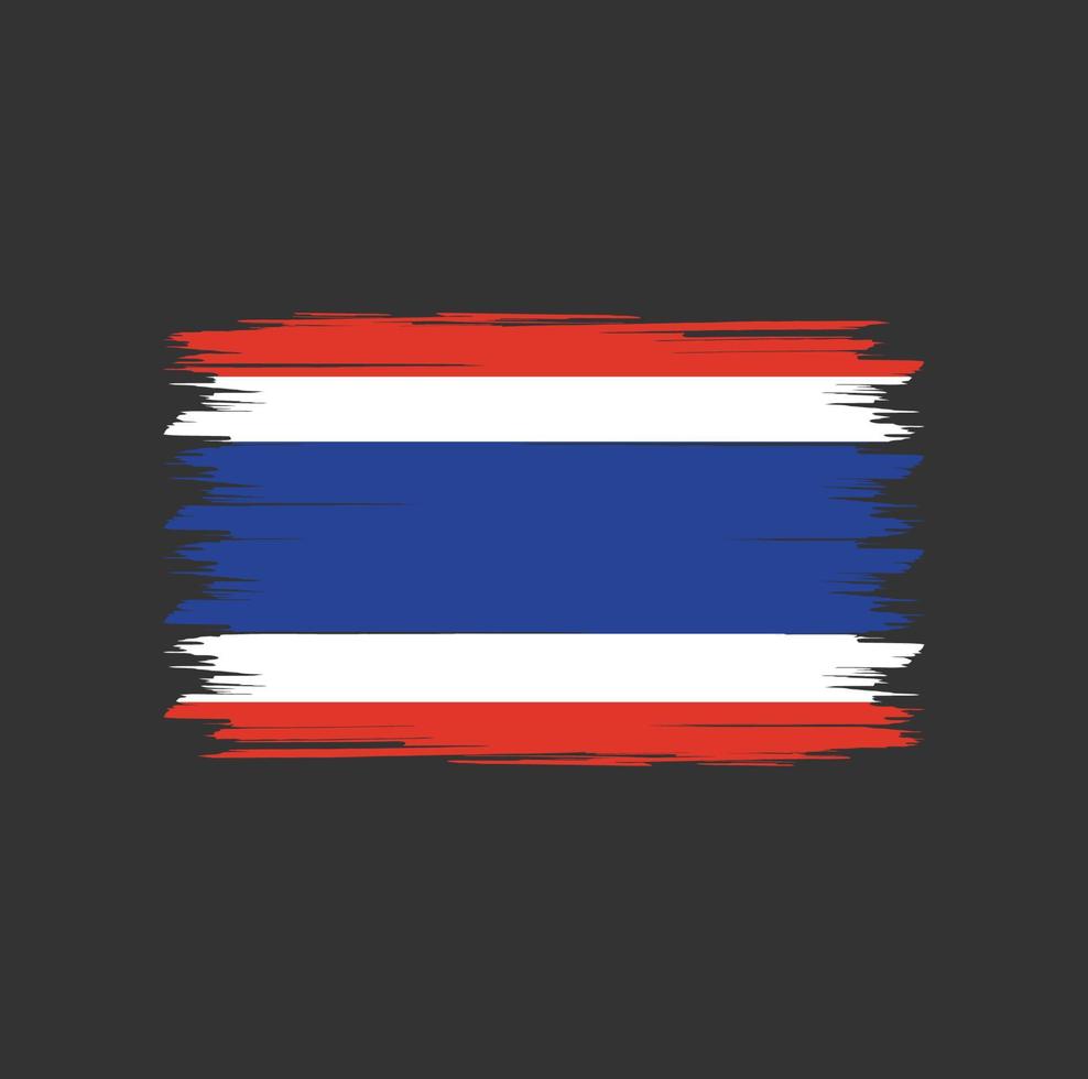 Thailand flagga vektor med akvarell borste stil