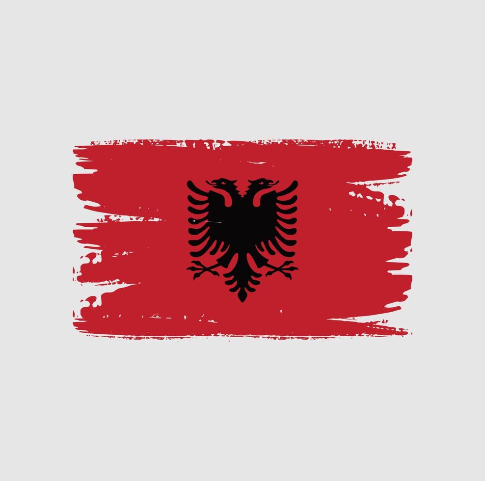 Flagge von Albanien mit Pinselstil vektor