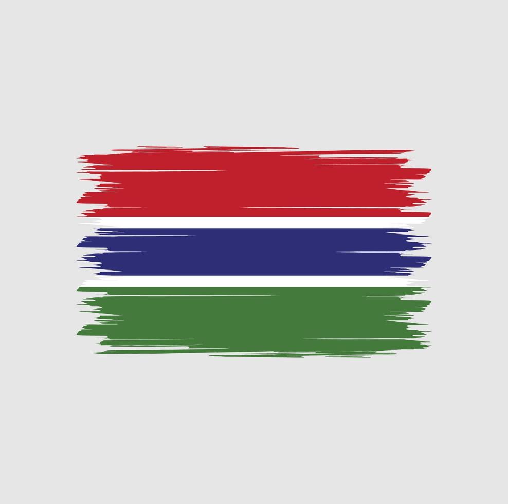 Gambia flagga vektor med akvarell borste stil