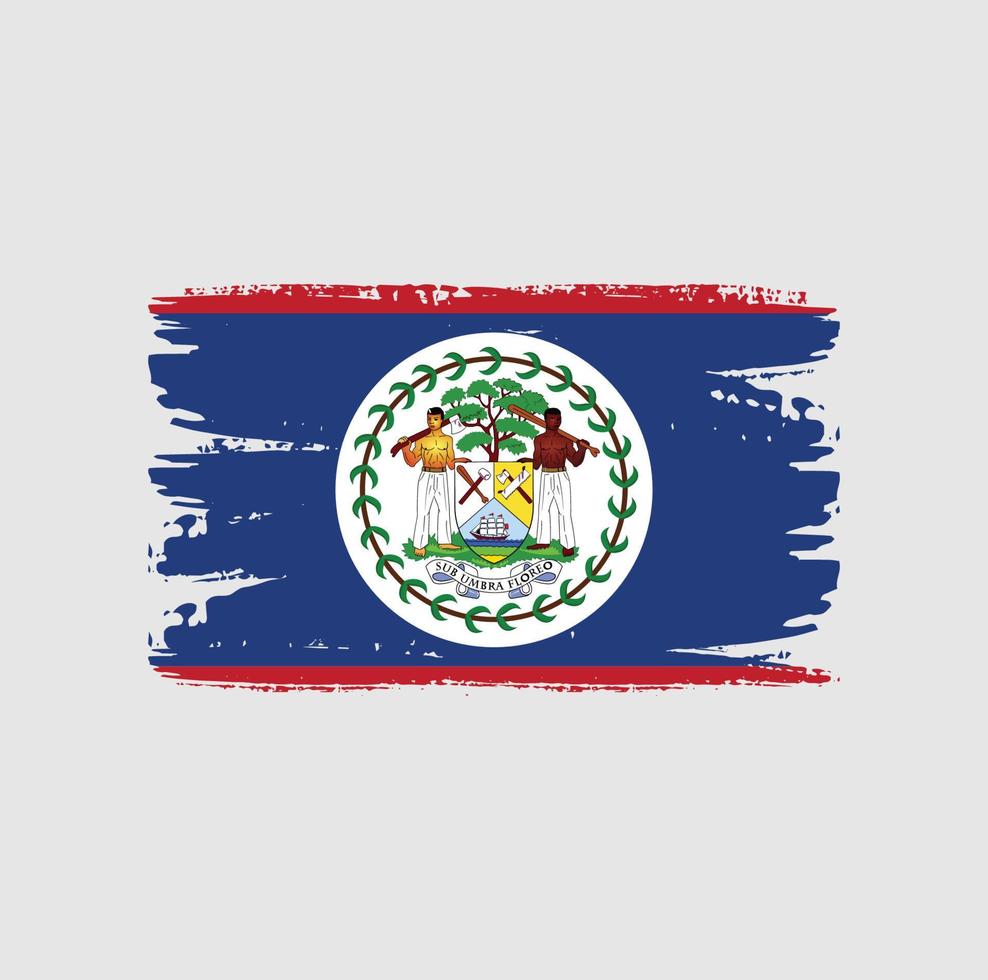 Flagge von Belize mit Pinselstil vektor