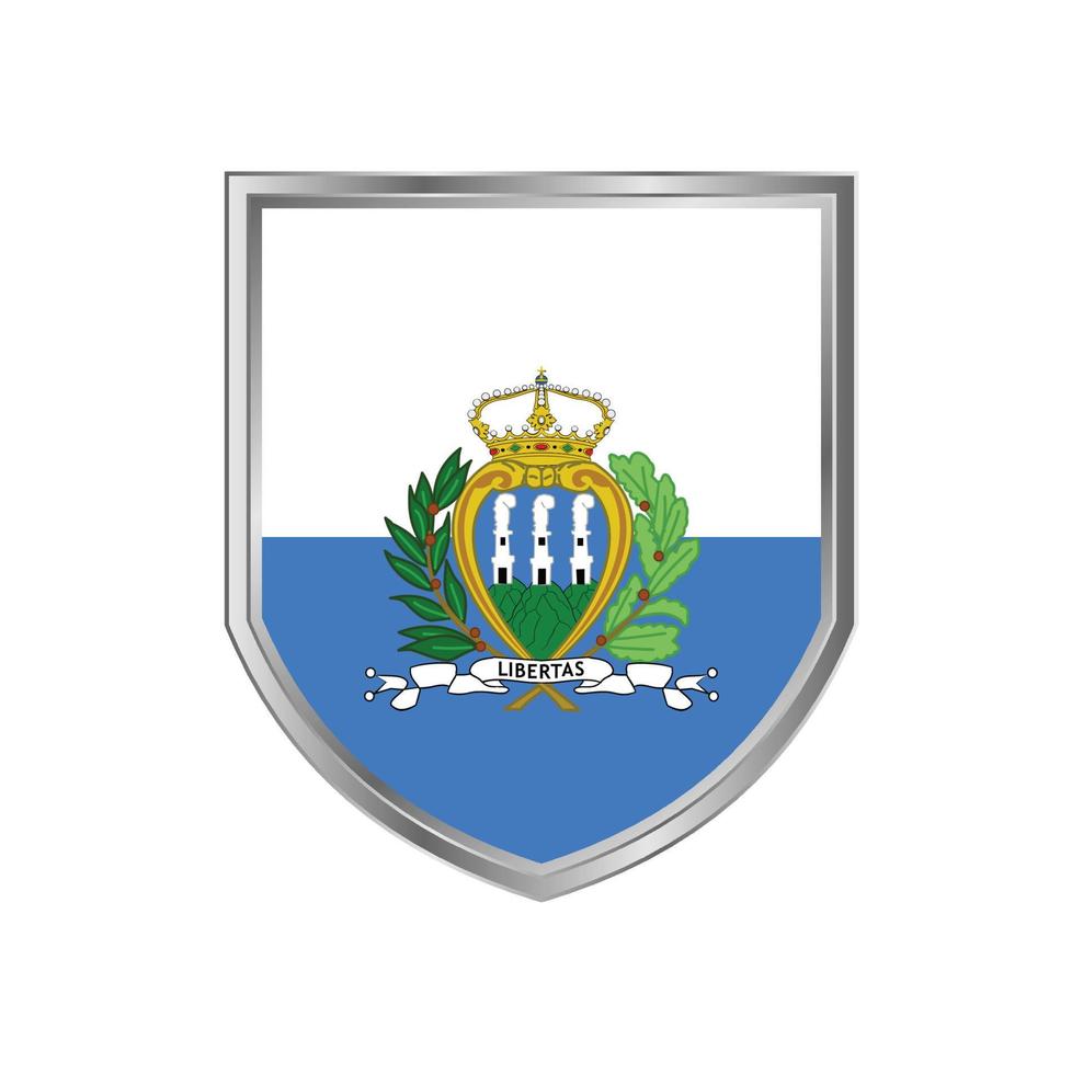 Flagge von San Marino mit Metallschildrahmen vektor