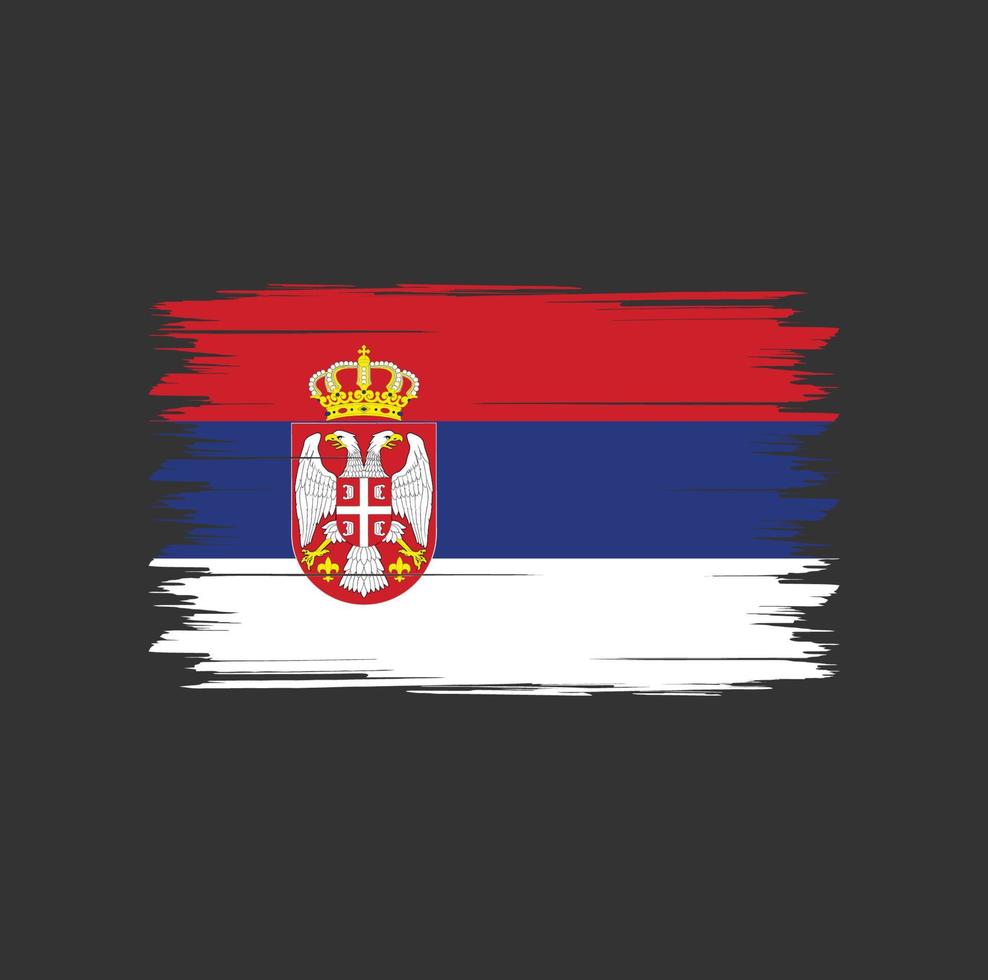Serbien-Flagge mit Aquarellpinsel-Stil-Design-Vektor kostenloser vektor