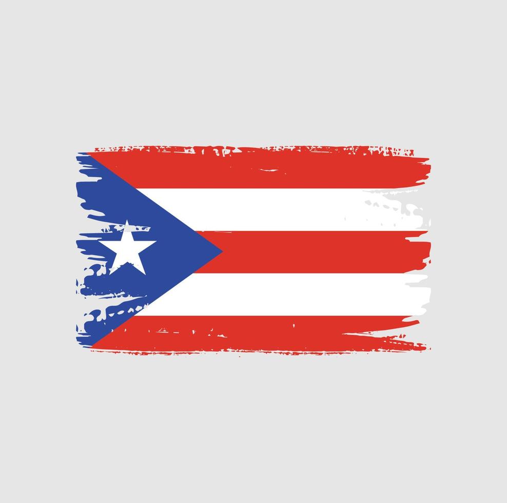 puerto rico flagga med borste stil vektor