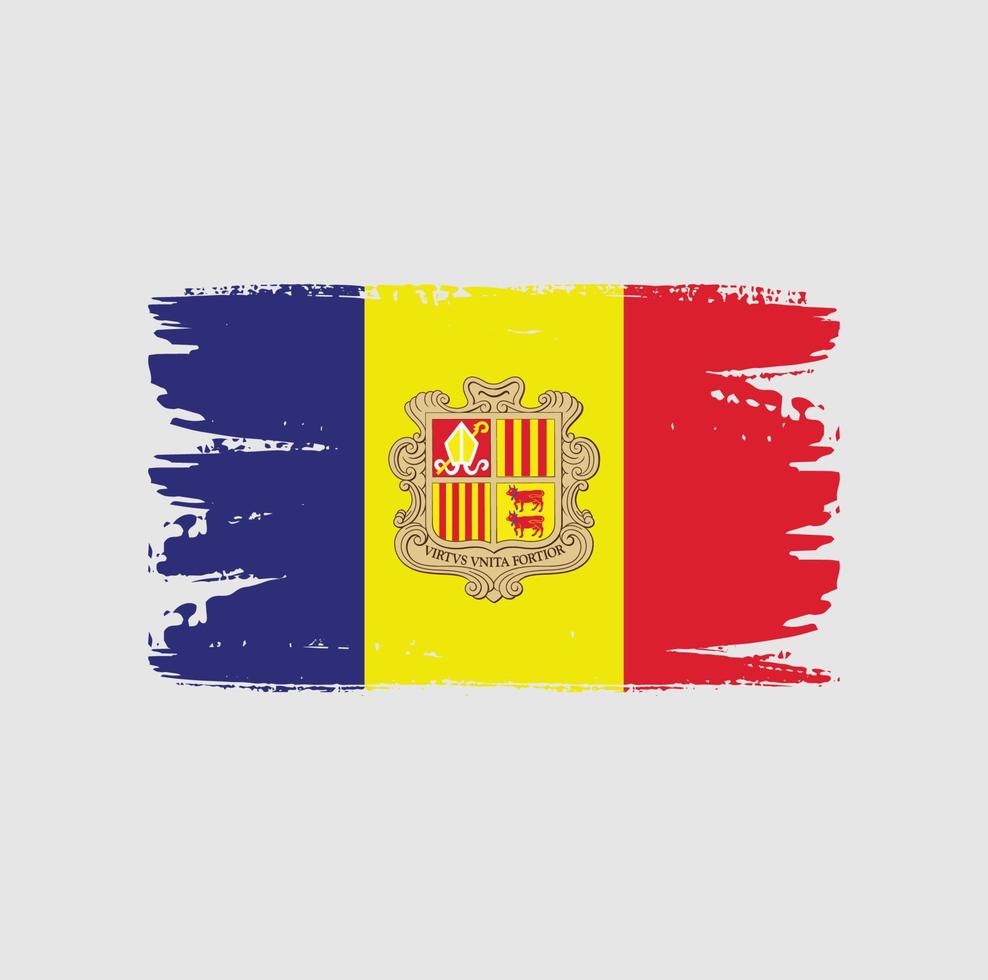 Andorras flagga med borste stil vektor