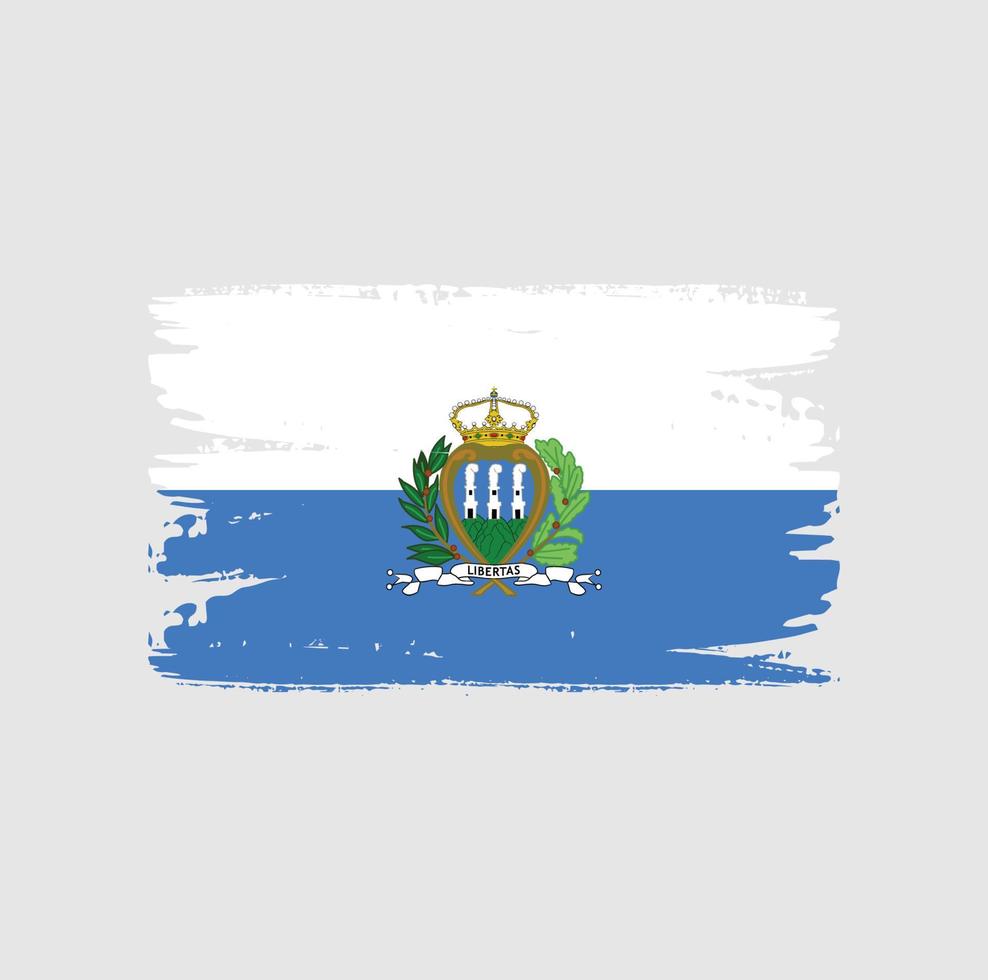 Flagge von San Marino mit Pinselstil vektor