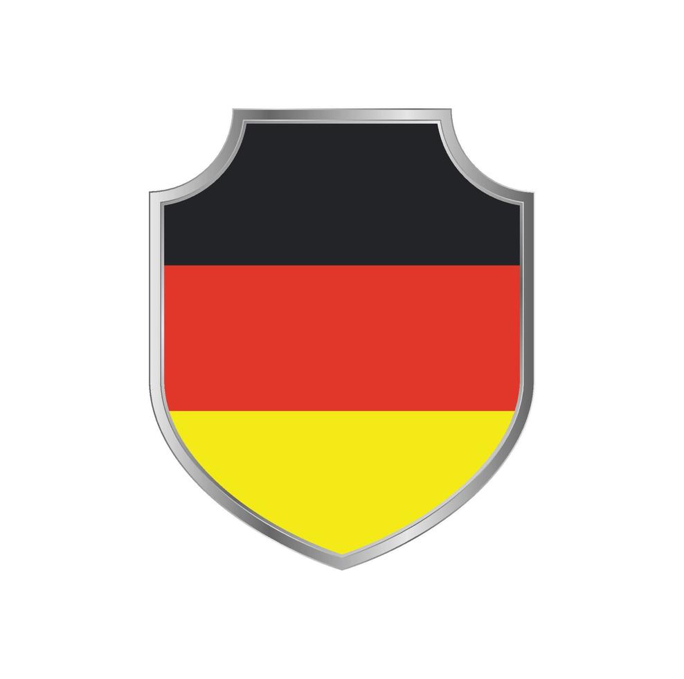 Tysklands flagga med metall sköld ram vektor