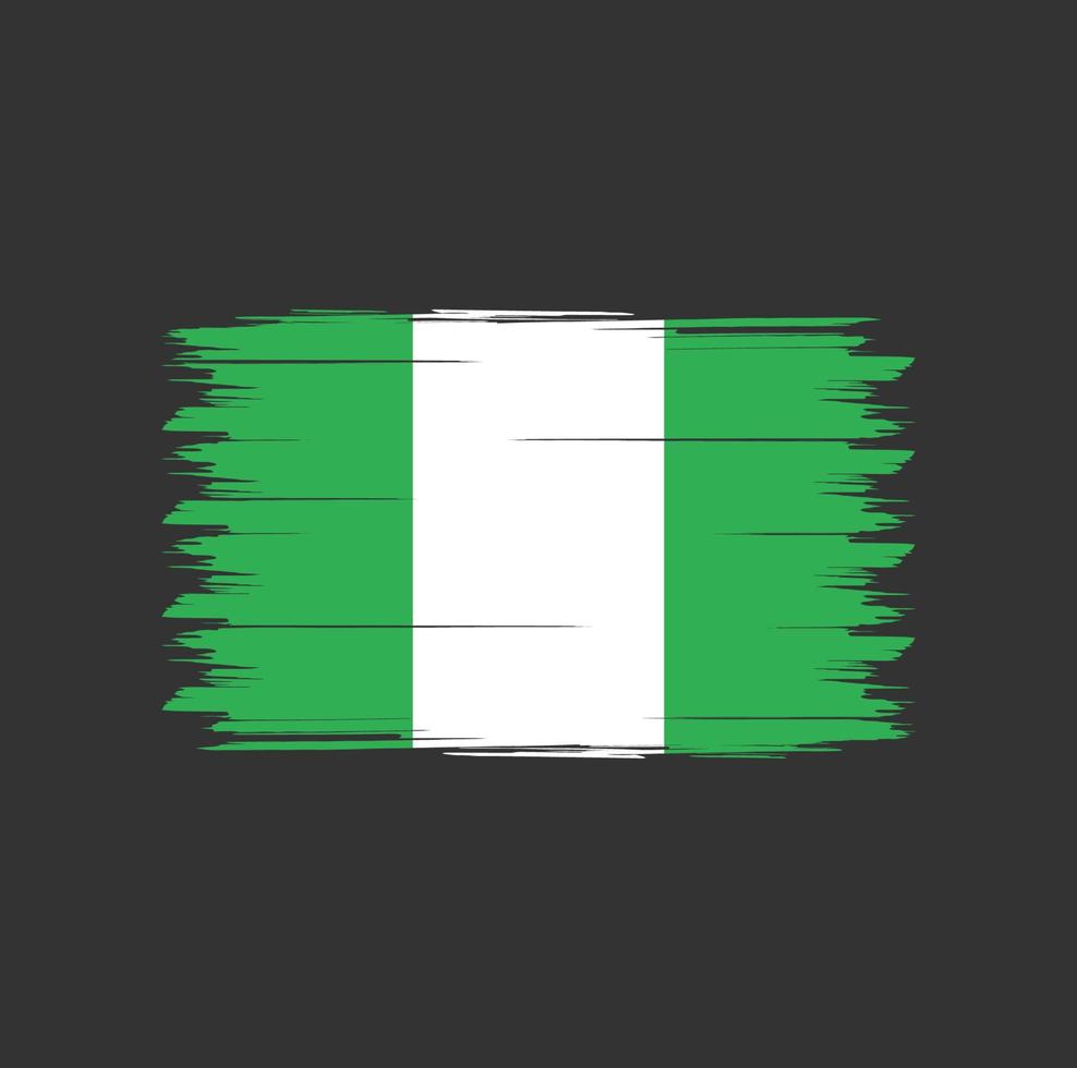 Nigeria-Flaggenvektor mit Aquarellpinselart vektor