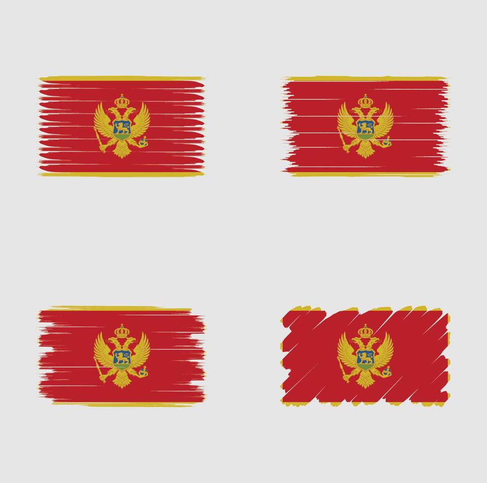 samling flagga montenegro vektor
