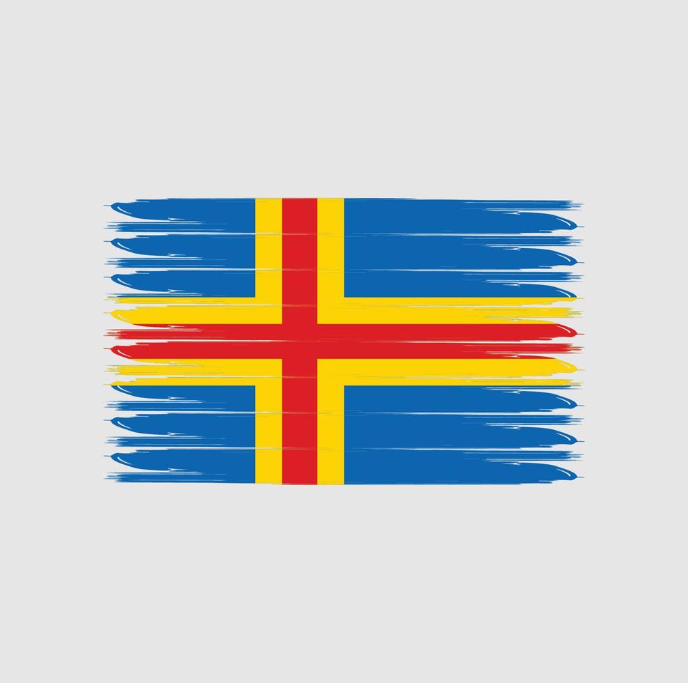 ålandsöarnas flagga med grunge stil vektor
