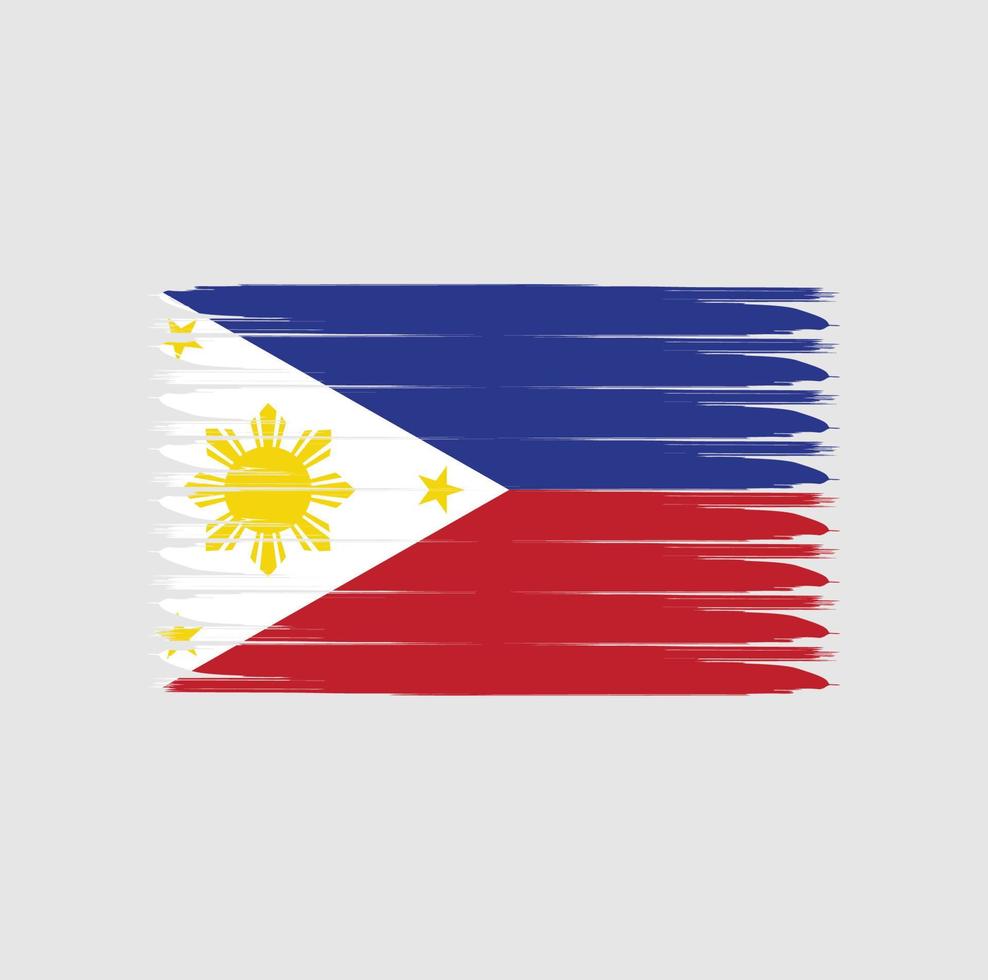 Filippinernas flagga med grunge stil vektor