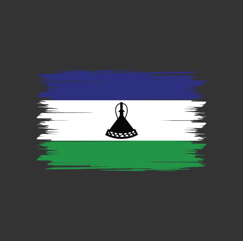 lesotho flagga vektor med akvarell borste stil