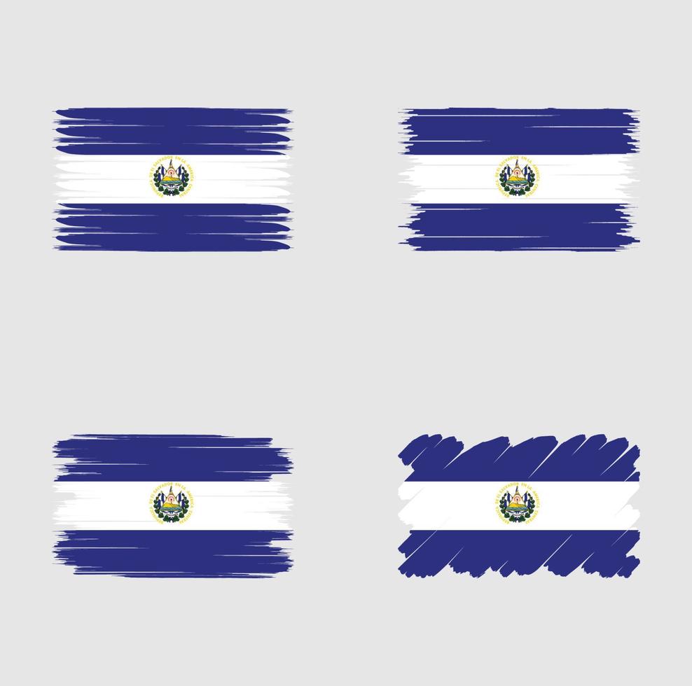 Sammlungsflagge von el salvador vektor