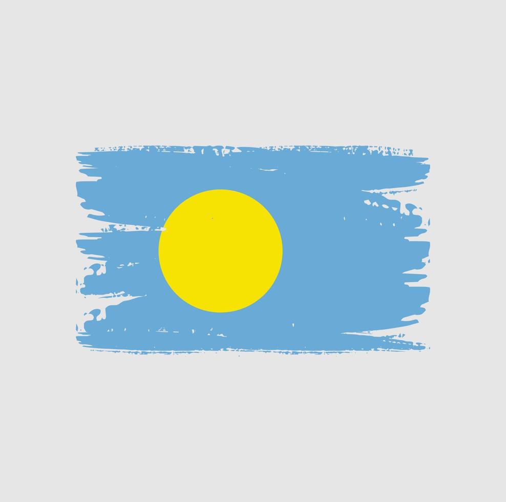 flagga palau med borste stil vektor