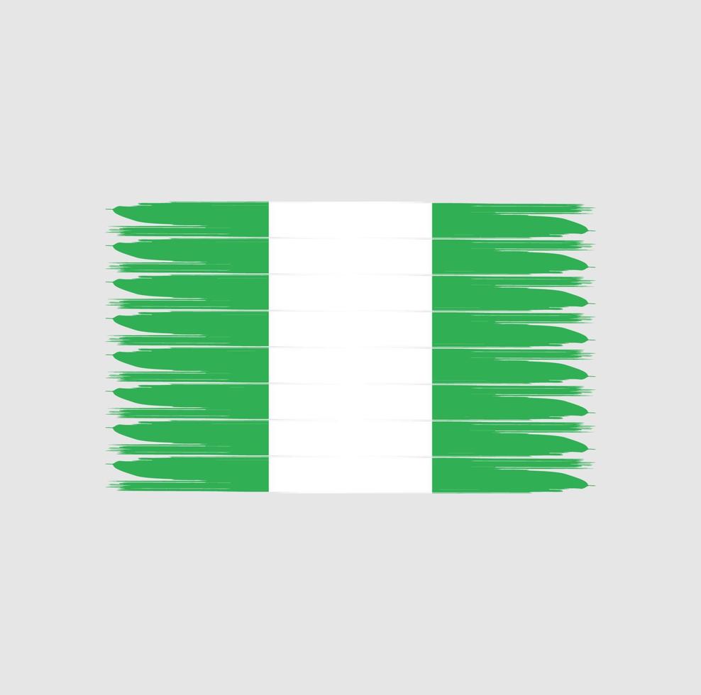 nigerias flagga med grunge stil vektor