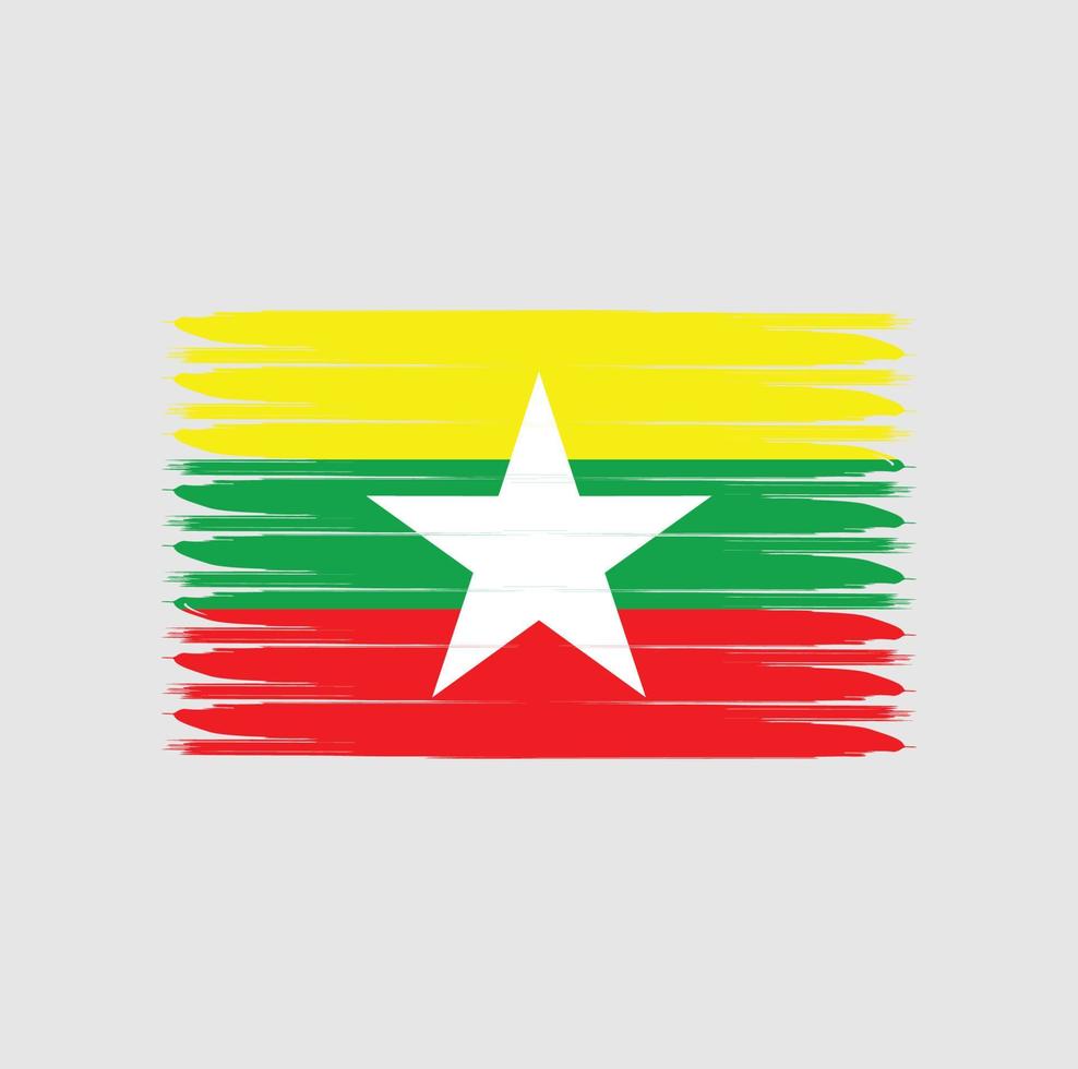 Flagge von Myanmar im Grunge-Stil vektor