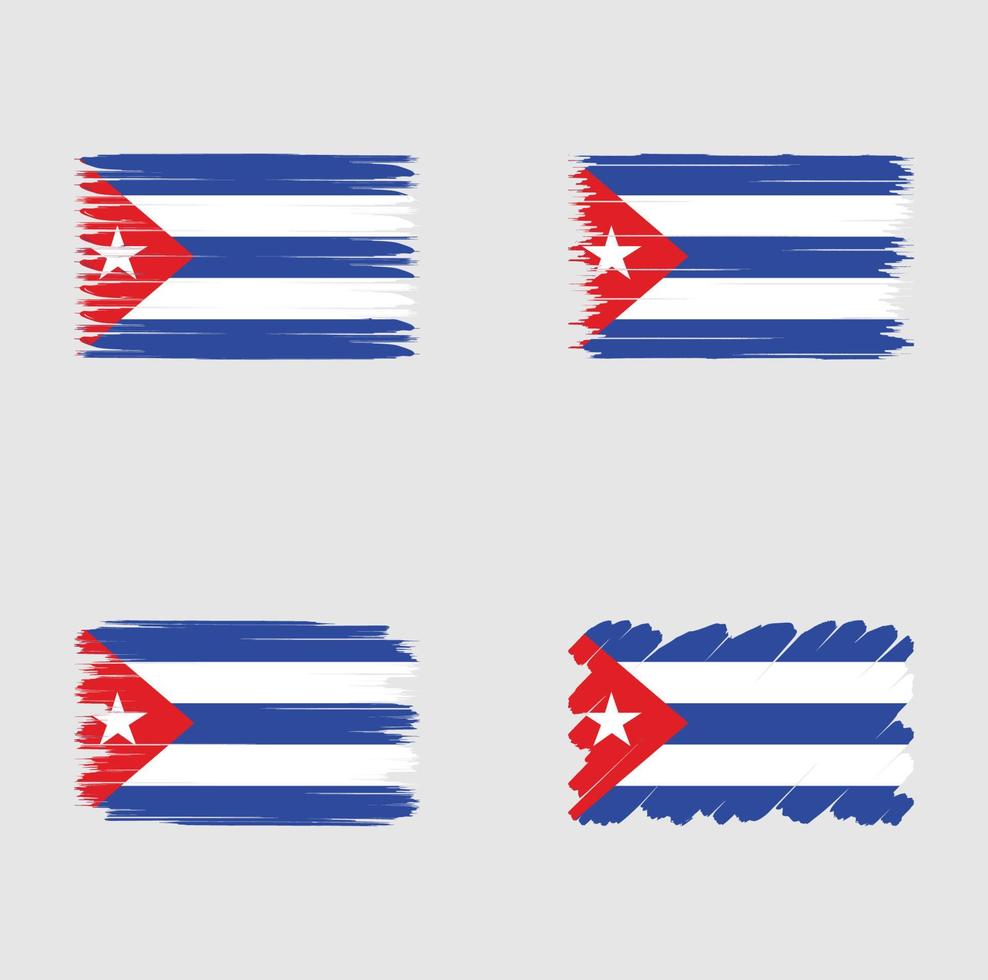 samling flagga av Kuba vektor