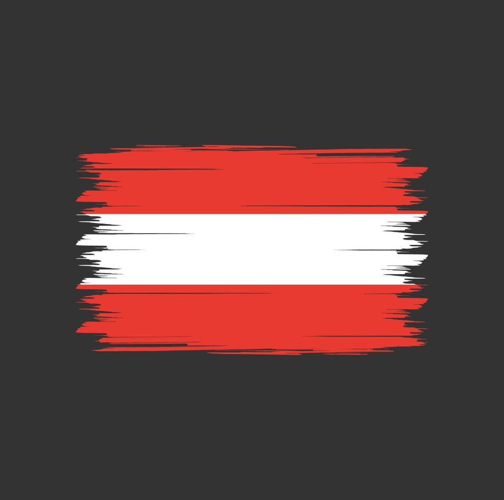 Österreich Flaggenvektor mit Aquarellpinselart vektor