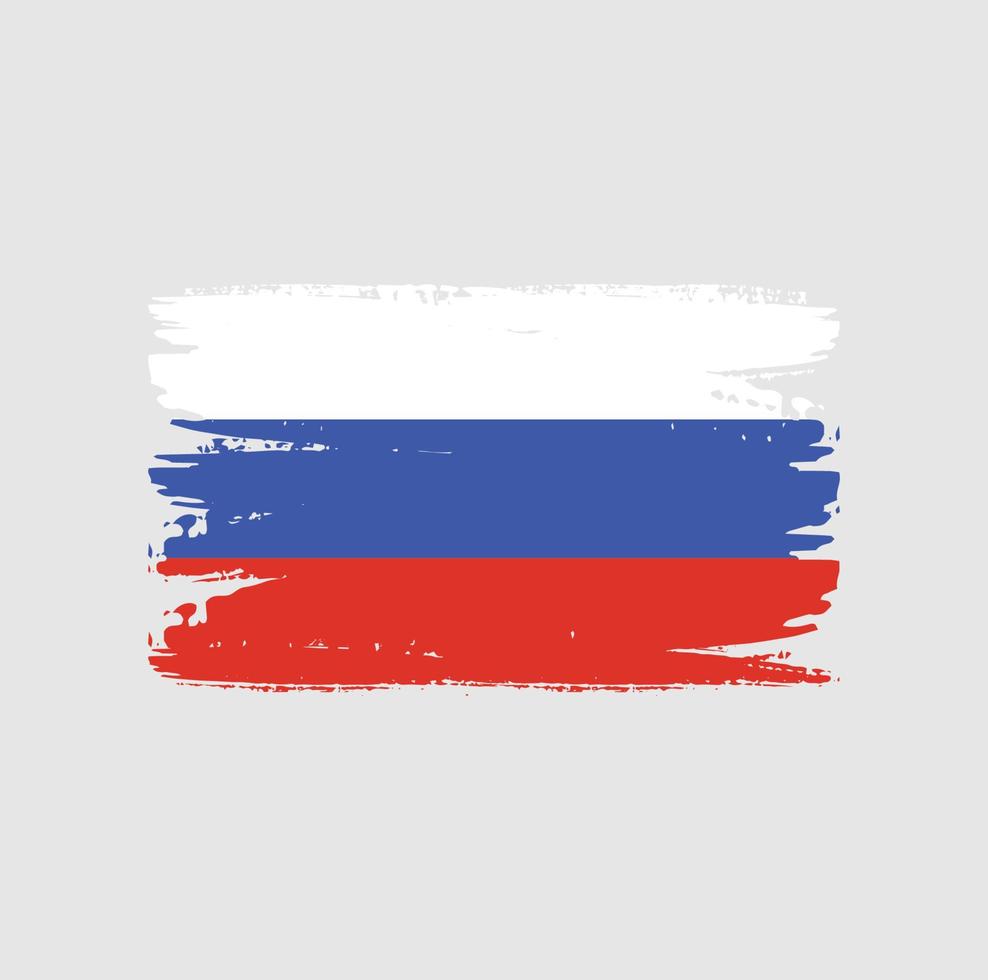 Rysslands flagga med borste stil vektor