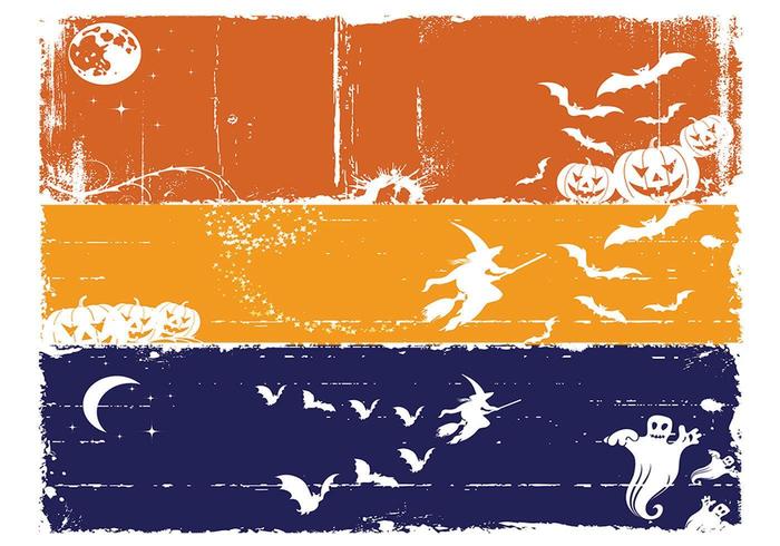 Grungy Halloween Banner Vektoren