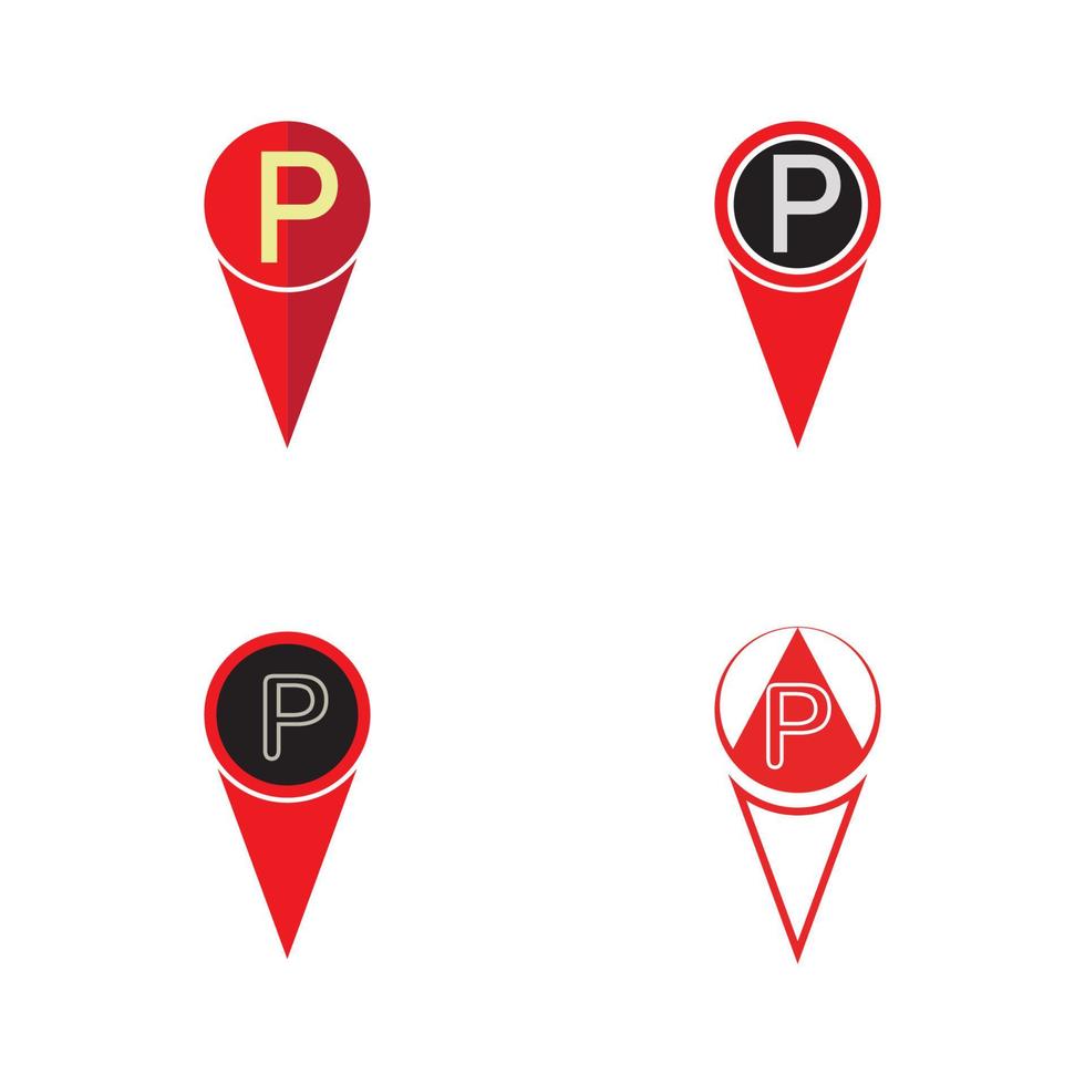 Parkplatz-Pin-Vektor-Symbol Illustration Design-Vorlage vektor