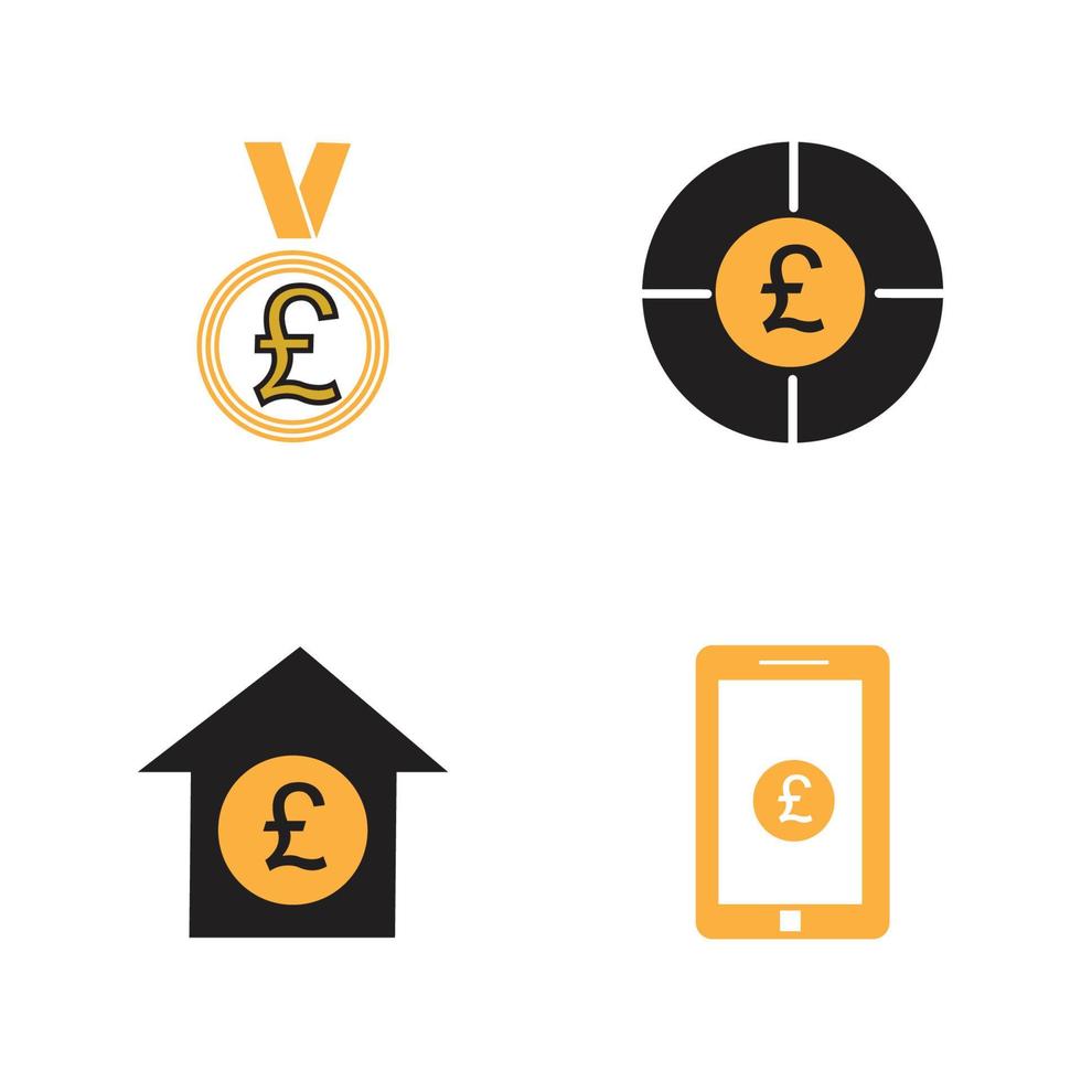 Pfund Geld Vektor Icon Illustration Design Vorlage - Vektor