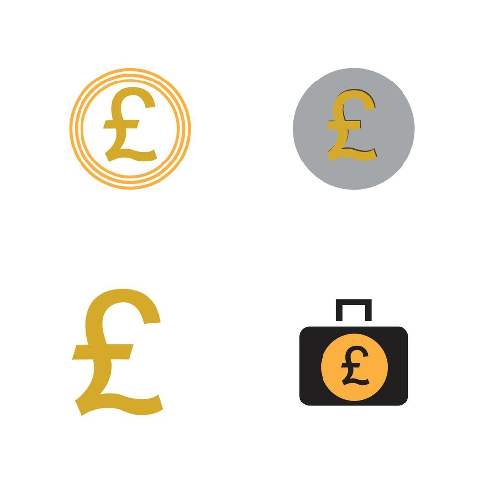 Pfund Geld Vektor Icon Illustration Design Vorlage - Vektor