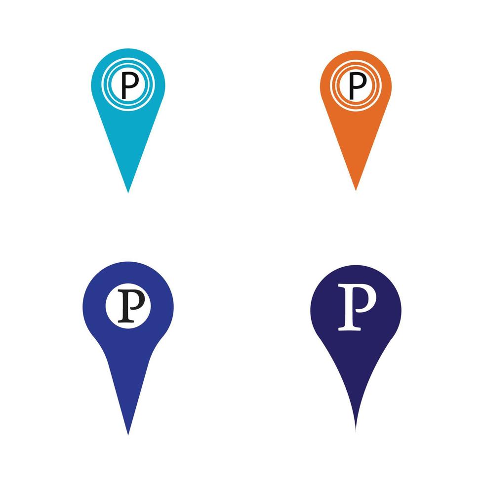 Parkplatz-Pin-Vektor-Symbol Illustration Design-Vorlage vektor