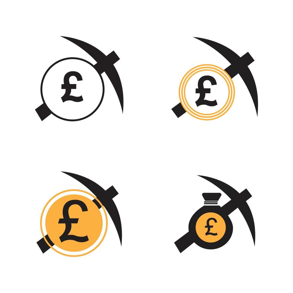 Pfund Geld Vektor Icon Illustration Design Vorlage - Vektor