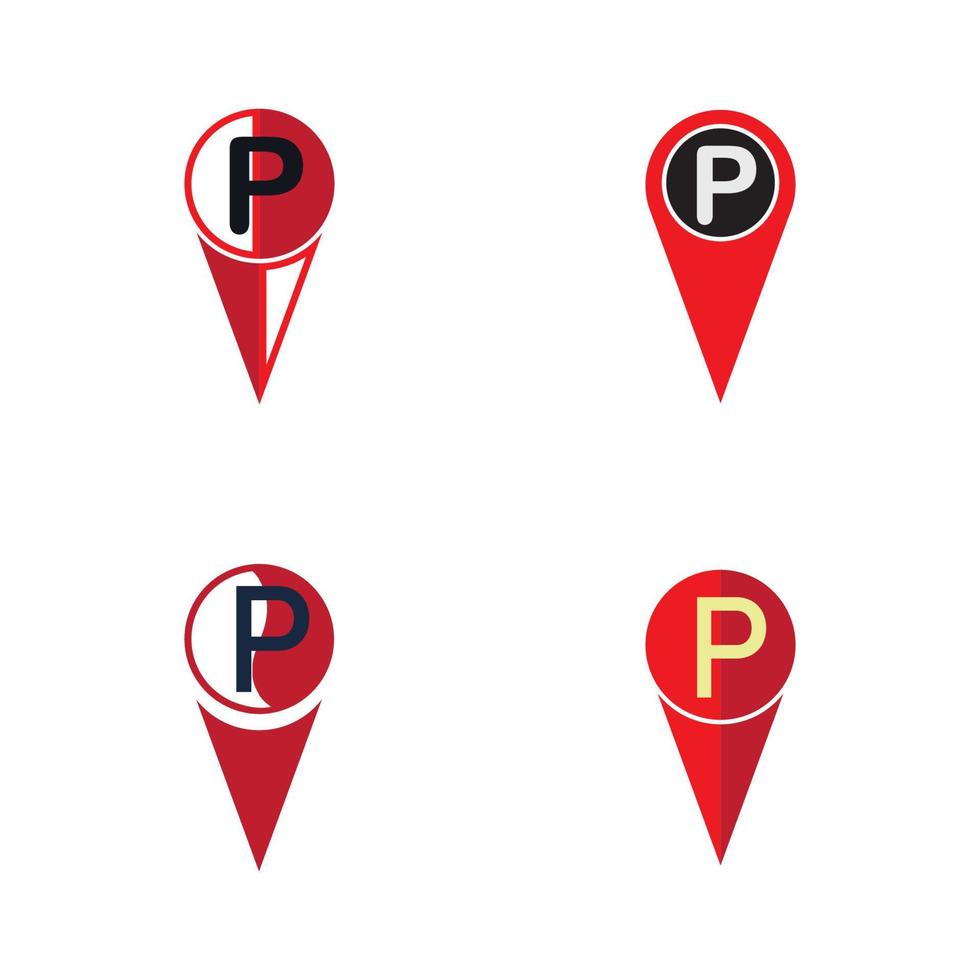 parkeringsplats pin vektor ikon illustration formgivningsmall