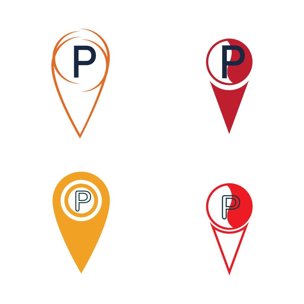 Parkplatz-Pin-Vektor-Symbol Illustration Design-Vorlage vektor