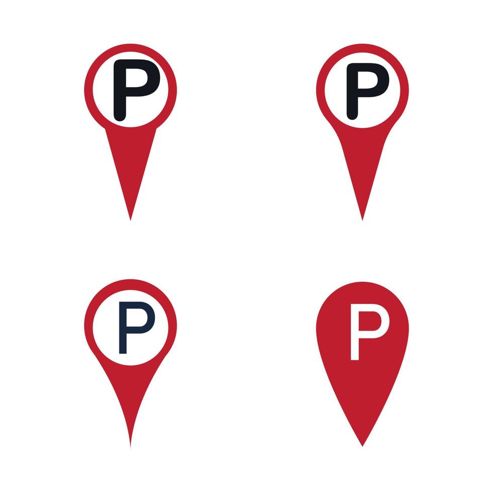 Parkplatz-Pin-Vektor-Symbol Illustration Design-Vorlage vektor