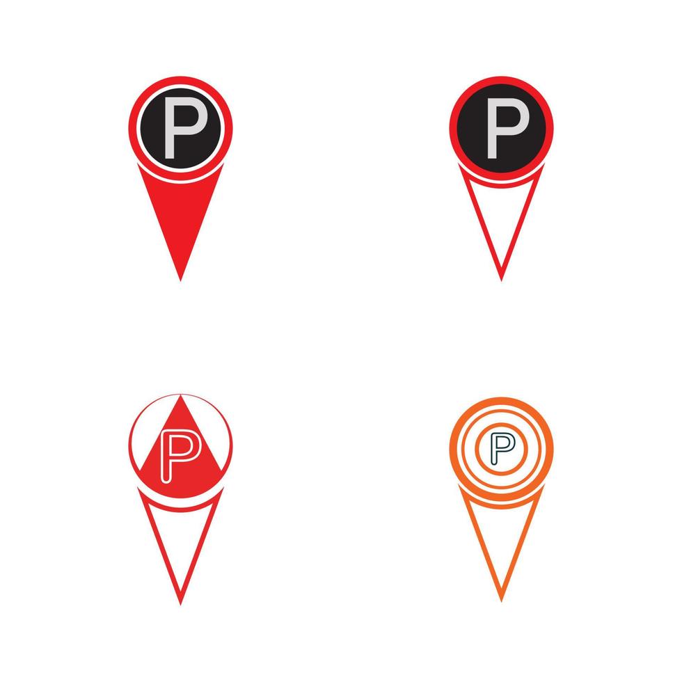 Parkplatz-Pin-Vektor-Symbol Illustration Design-Vorlage vektor