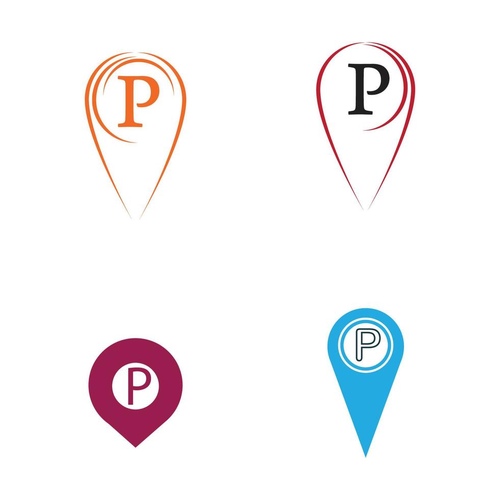 Parkplatz-Pin-Vektor-Symbol Illustration Design-Vorlage vektor