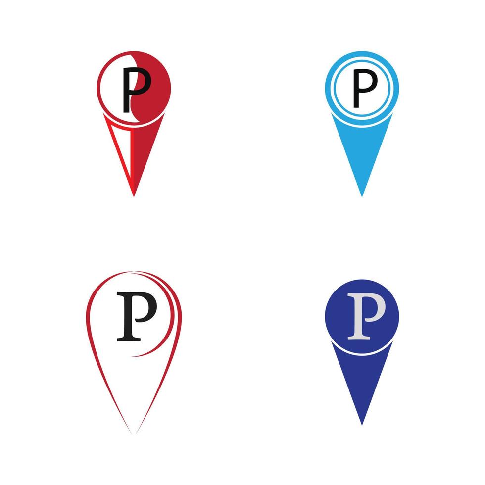 Parkplatz-Pin-Vektor-Symbol Illustration Design-Vorlage vektor