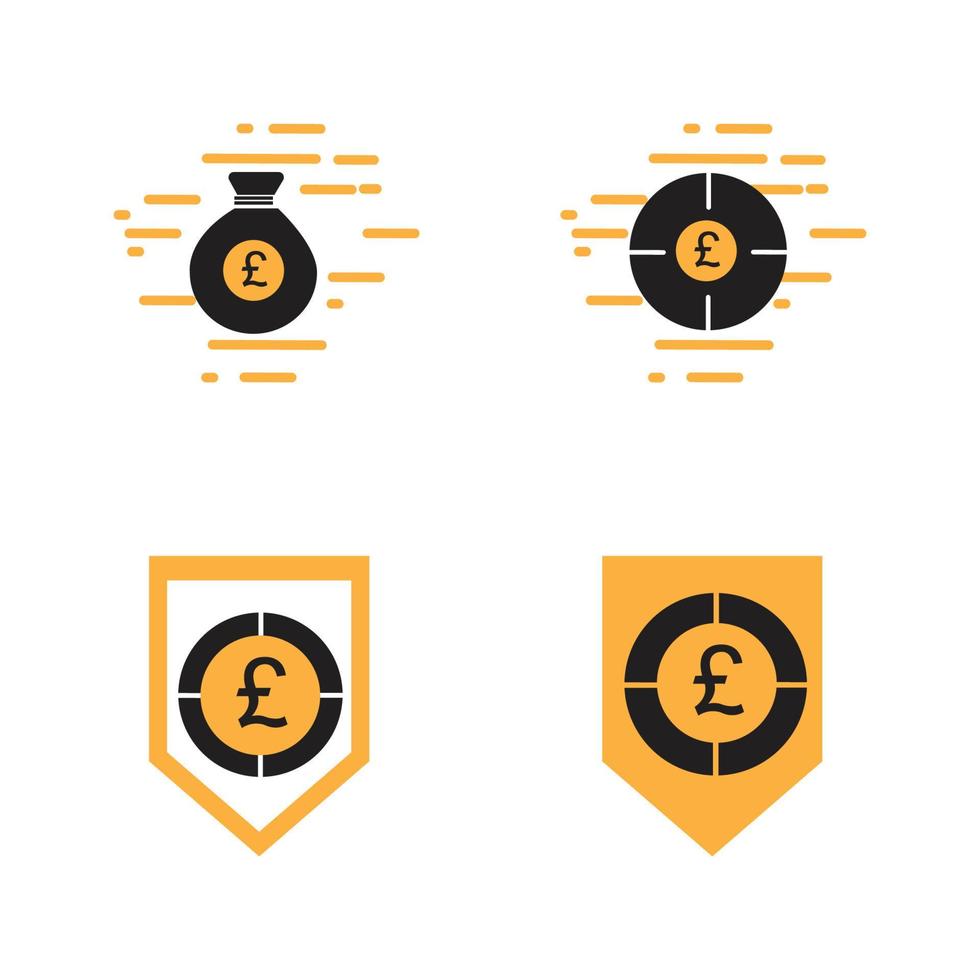 Pfund Geld Vektor Icon Illustration Design Vorlage - Vektor