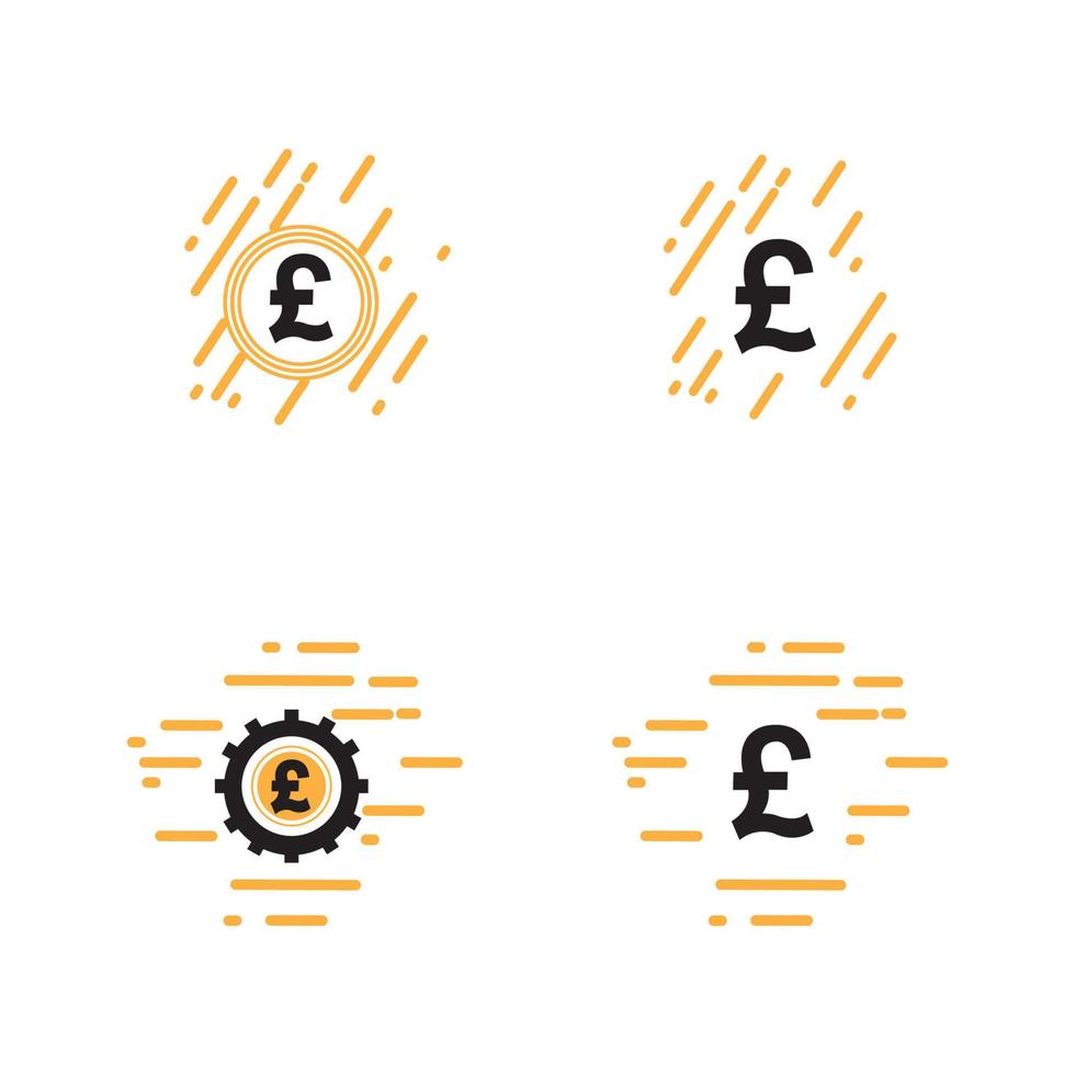 Pfund Geld Vektor Icon Illustration Design Vorlage - Vektor