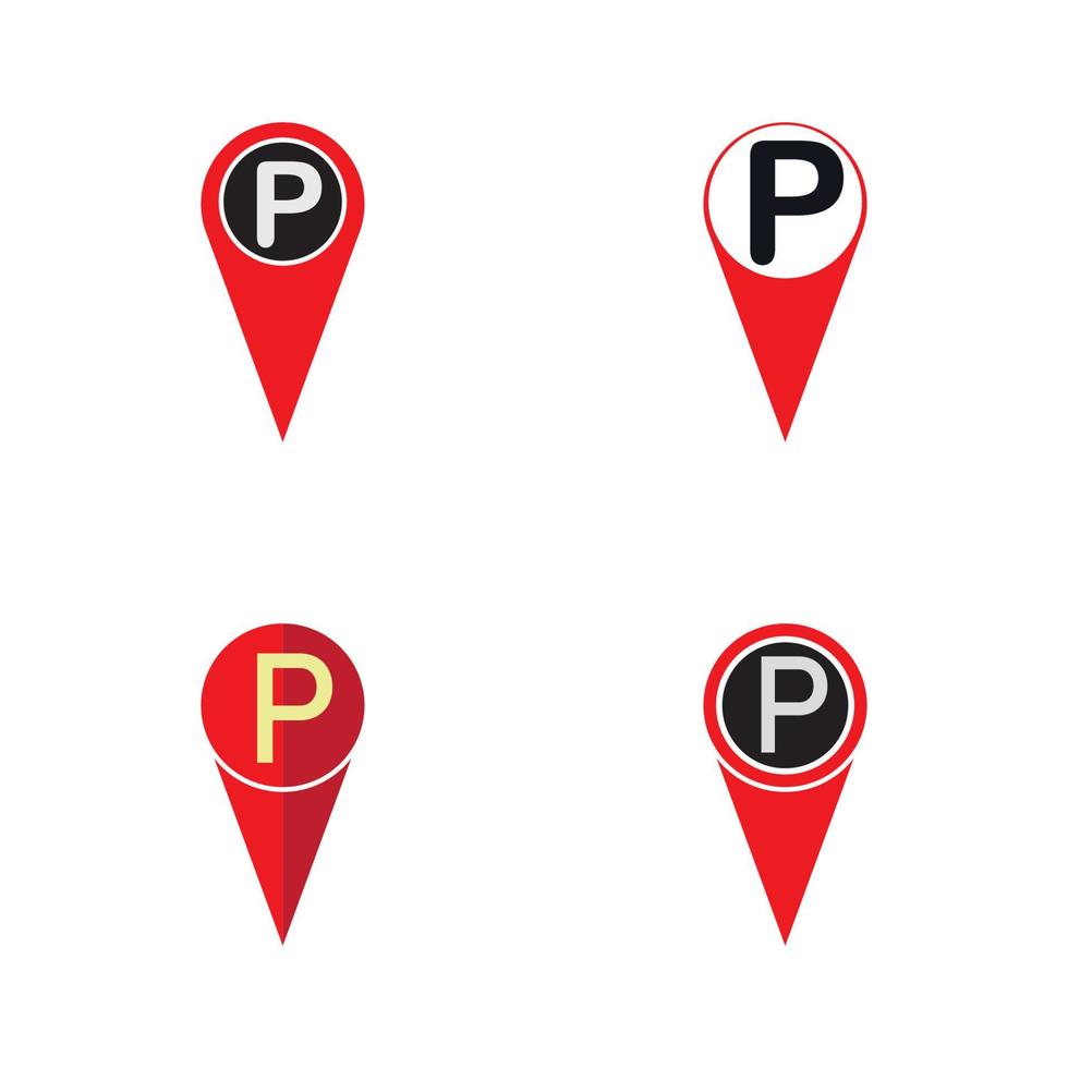 Parkplatz-Pin-Vektor-Symbol Illustration Design-Vorlage vektor