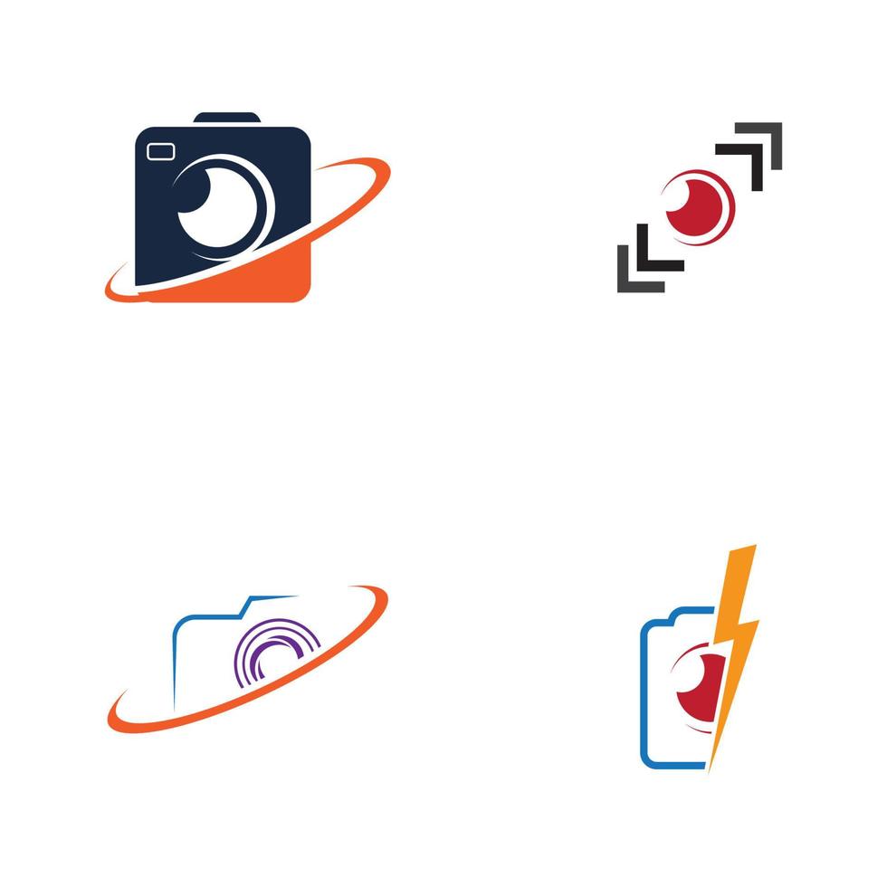 kamera fotografi logotyp ikon vektor formgivningsmall