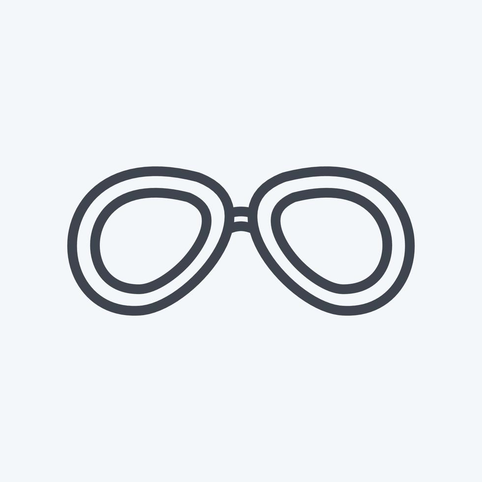 Vintage-Brille-Symbol im trendigen Linienstil isoliert auf weichem blauem Hintergrund vektor