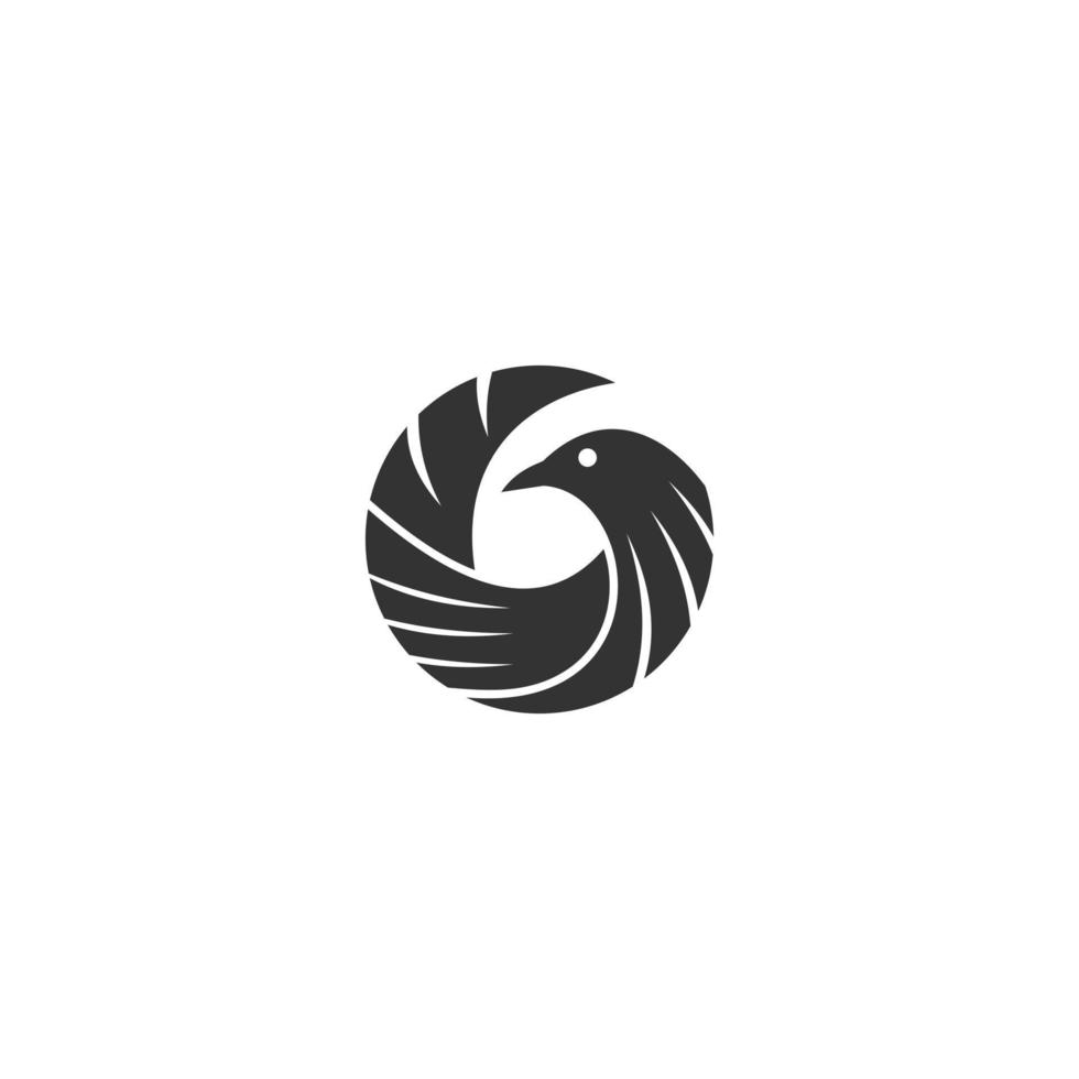 sankofa fågel logotyp. enkel stil. svartvit illustration. vektor