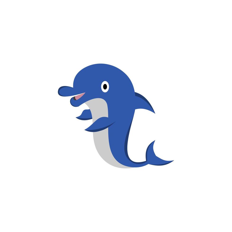 Vektor-Illustration von niedlichen Delphin-Sprungspaß auf weißem Hintergrund vektor