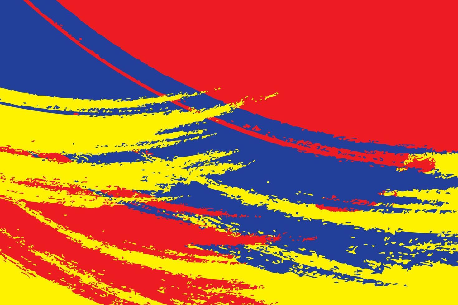 Primärfarben Hintergrund, Blau, Rot und Gelb. Modernes Design bunte Kunst mit Pinselstil. Vektor-Illustration. vektor